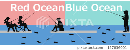 紅海和藍海插畫 127636001