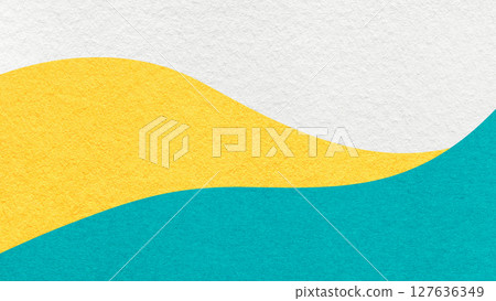Abstract white yellow cyan texture paper background, wavy layers. Template copy space for banner, presentation Abstract white yellow cyan texture paper background, wavy layers. Template copy space for banner, presentation 127636349