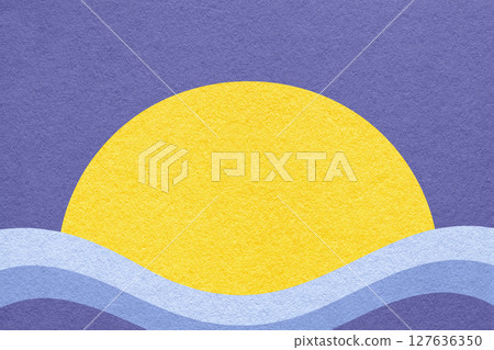 Violet textured paper background with yellow circle for copy space and blue waves for banner, presentation Violet textured paper background with yellow circle for copy space and blue waves for banner, presentation 127636350