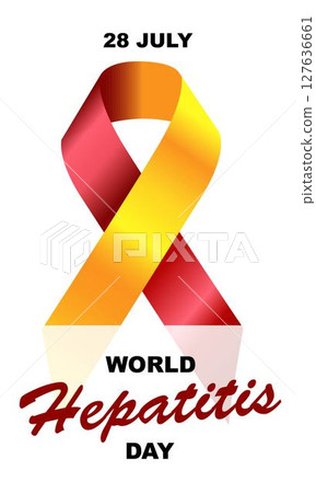 World Hepatitis Day. Awareness ribbon. Raising awareness of Hepatitis campaign. Vector illustration EPS10 127636661