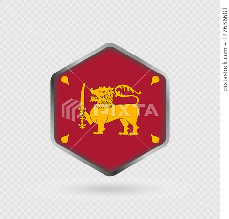 Sri Lanka Flag Icon in Hexagon Shape. Sri Lanka Flag Icon in Hexagon Shape. 127636681