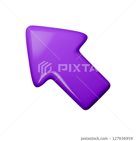 Purple glossy 3D arrow pointing downward, perfect for navigation or download icons. Vector illustration emphasizes bold design, modern aesthetics, and versatile usage for web or apps. Purple glossy 3D arrow pointing downward, perfect for navigation or download icons. Vector illustration emphasizes bold design, modern aesthetics, and versatile usage for web or apps. 127636959