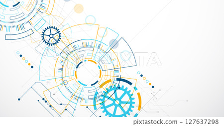 Abstract background. Scientific and technological concept with the use of technical elements formed in the shape of a circle. Vector Abstract background. Scientific and technological concept with the use of technical elements formed in the shape of a circle. Vector 127637298