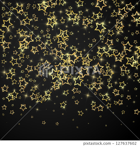 Gold sparkling star confetti. Gold sparkling star confetti. 127637602