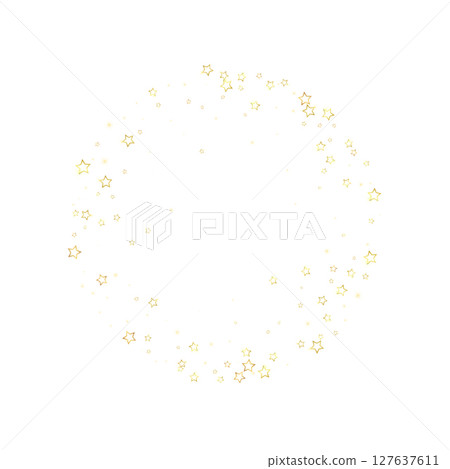 Gold sparkling star confetti. 127637611