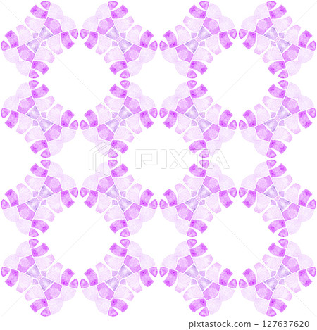Hand painted tiled watercolor border. Purple 127637620