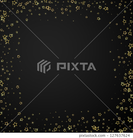 Gold sparkling star confetti. 127637624