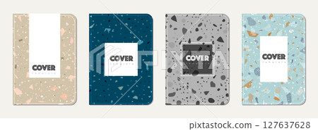 Notepad cover design. Terrazzo abstract Notepad cover design. Terrazzo abstract 127637628