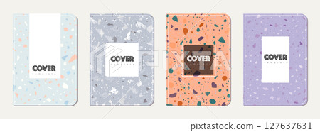 Note book cover design. Terrazzo abstract Note book cover design. Terrazzo abstract 127637631
