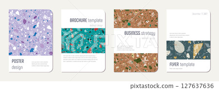 School diary cover design. Terrazzo abstract School diary cover design. Terrazzo abstract 127637636