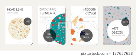 Notebook cover design. Terrazzo abstract Notebook cover design. Terrazzo abstract 127637638