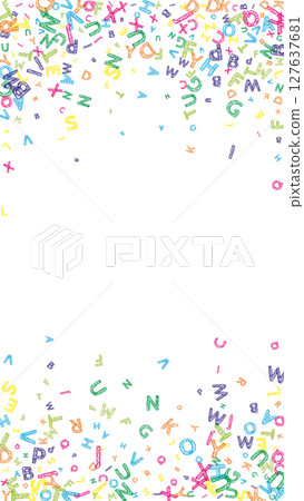 Scattered letters of latin alphabet. Colorful Scattered letters of latin alphabet. Colorful 127637681