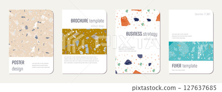 Note book cover design. Terrazzo abstract Note book cover design. Terrazzo abstract 127637685