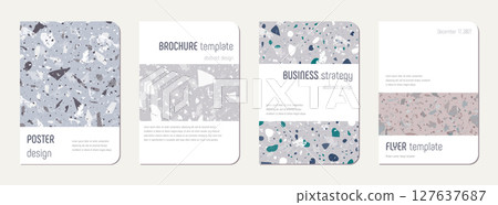 School diary cover design. Terrazzo abstract School diary cover design. Terrazzo abstract 127637687