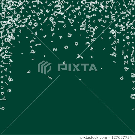 Falling letters of English language. Colorful 127637734