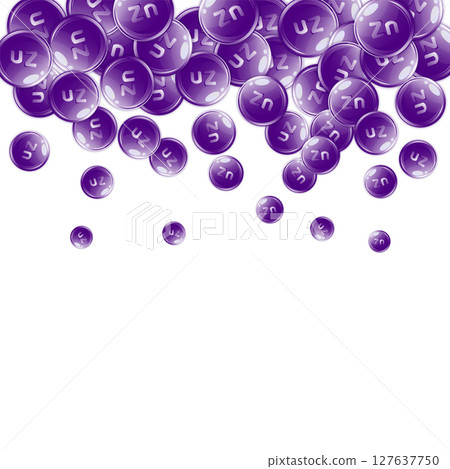 Zinc round capsules scattered randomly. 127637750