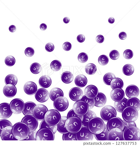 Zinc round capsules scattered randomly. 127637753