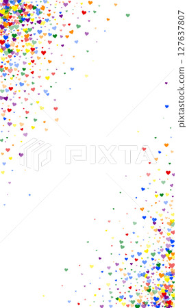 Rainbow colored scattered hearts. LGBT valentine Rainbow colored scattered hearts. LGBT valentine 127637807