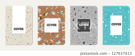 School notebook cover design. Terrazzo abstract School notebook cover design. Terrazzo abstract 127637813