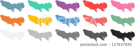 Japan map graphic illustration (Tokyo) set 127637885