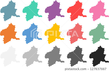 Japan map graphic illustration (Gunma) set 127637887