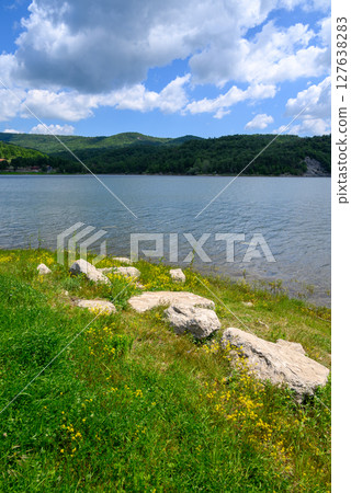 Bor Lake (Borsko jezero), an artificial lake in Eastern Serbia near the city of Bor Bor Lake (Borsko jezero), an artificial lake in Eastern Serbia near the city of Bor 127638283