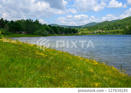 Bor Lake (Borsko jezero), an artificial lake in Eastern Serbia near the city of Bor Bor Lake (Borsko jezero), an artificial lake in Eastern Serbia near the city of Bor 127638285