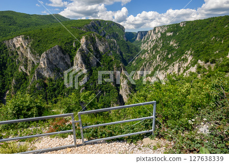 Landscape of of Lazar Canyon (Lazarev kanjon), the deepest and longest canyon in eastern Serbia, near the city of Bor 127638339