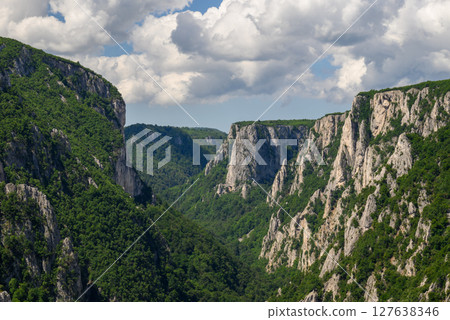 Landscape of of Lazar Canyon (Lazarev kanjon), the deepest and longest canyon in eastern Serbia, near the city of Bor 127638346