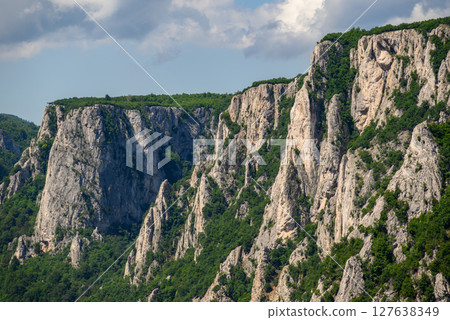Landscape of of Lazar Canyon (Lazarev kanjon), the deepest and longest canyon in eastern Serbia, near the city of Bor 127638349