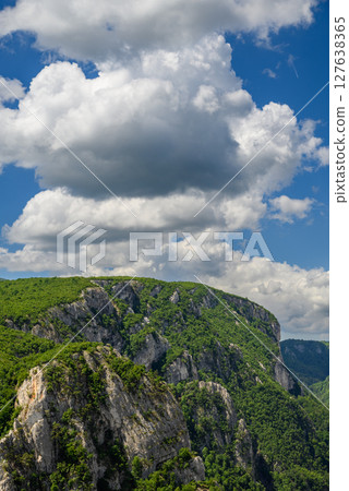 Landscape of of Lazar Canyon (Lazarev kanjon), the deepest and longest canyon in eastern Serbia, near the city of Bor 127638365