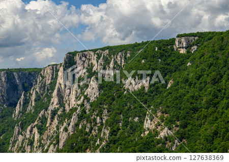 Landscape of of Lazar Canyon (Lazarev kanjon), the deepest and longest canyon in eastern Serbia, near the city of Bor 127638369
