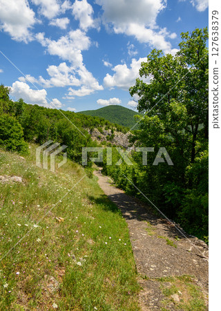 Landscape of of Lazar Canyon (Lazarev kanjon), the deepest and longest canyon in eastern Serbia, near the city of Bor 127638379