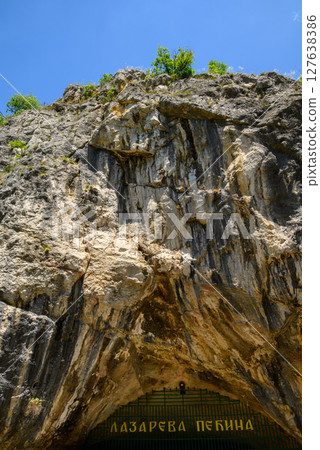 Lazar's Cave, longest explored cave in Serbia known for beautiful formations of stalactites and stalagmites, in Bor, Serbia 127638386