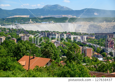 Bor city with Copper mine and smelting complex of Zijin Bor, owned by Chinese company Zijin Mining Group in Serbia Bor city with Copper mine and smelting complex of Zijin Bor, owned by Chinese company Zijin Mining Group in Serbia 127638437