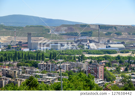 Bor city with Copper mine and smelting complex of Zijin Bor, owned by Chinese company Zijin Mining Group in Serbia Bor city with Copper mine and smelting complex of Zijin Bor, owned by Chinese company Zijin Mining Group in Serbia 127638442