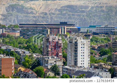 Bor city with Copper mine and smelting complex of Zijin Bor, owned by Chinese company Zijin Mining Group in Serbia Bor city with Copper mine and smelting complex of Zijin Bor, owned by Chinese company Zijin Mining Group in Serbia 127638454