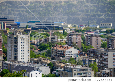 Bor city with Copper mine and smelting complex of Zijin Bor, owned by Chinese company Zijin Mining Group in Serbia Bor city with Copper mine and smelting complex of Zijin Bor, owned by Chinese company Zijin Mining Group in Serbia 127638455