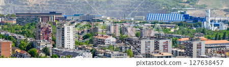 Bor city with Copper mine and smelting complex of Zijin Bor, owned by Chinese company Zijin Mining Group in Serbia Bor city with Copper mine and smelting complex of Zijin Bor, owned by Chinese company Zijin Mining Group in Serbia 127638457