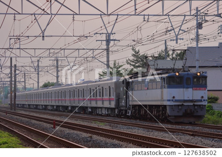 Keio Electric Railway 9000 series 9048F Class A transport train, pulled by EF65-1081 locomotive_2009/6/13 127638502