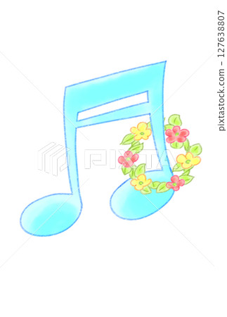 Musical note with flower ring Musical note with flower ring 127638807