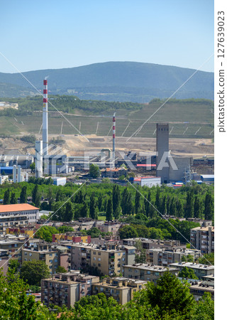 Bor city with Copper mine and smelting complex of Zijin Bor, owned by Chinese company Zijin Mining Group in Serbia Bor city with Copper mine and smelting complex of Zijin Bor, owned by Chinese company Zijin Mining Group in Serbia 127639023