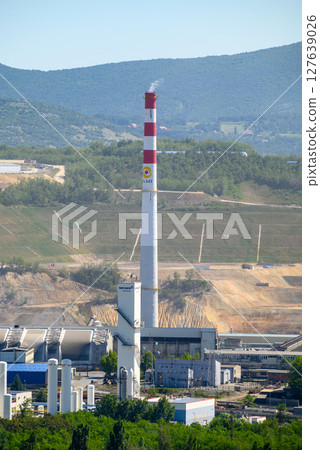 Bor city with Copper mine and smelting complex of Zijin Bor, owned by Chinese company Zijin Mining Group in Serbia Bor city with Copper mine and smelting complex of Zijin Bor, owned by Chinese company Zijin Mining Group in Serbia 127639026