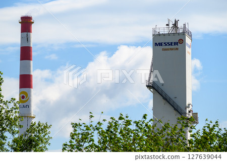 Smelting complex of Zijin Bor Copper mine owned by Chinese mining company Zijin Mining Group, in Bor, Serbia 127639044