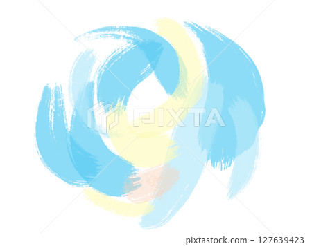 藍色水彩圓圈裝飾圖 127639423