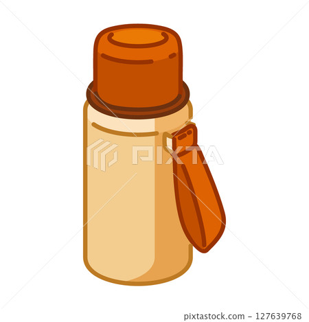 Cartoon Camping Thermos Bottle Icon 127639768