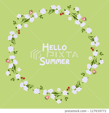 Summer Floral Berry Wreath Frame Summer Floral Berry Wreath Frame 127639772
