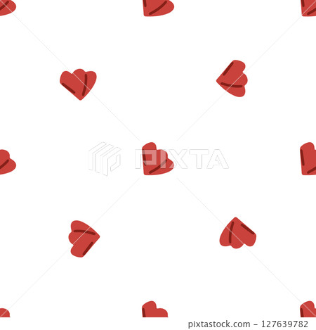 Seamless Red Heart Card Pattern 127639782