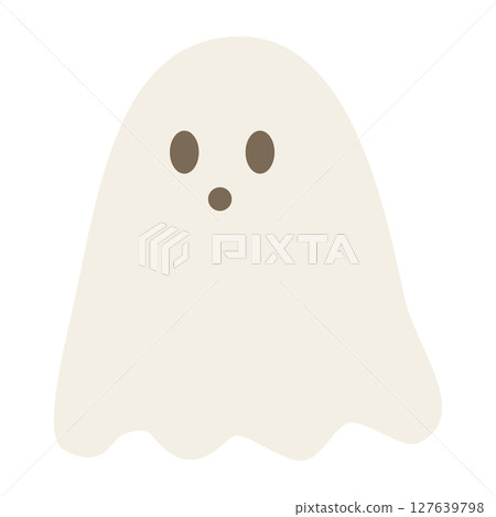 Simple and cute Halloween ghost illustration Simple and cute Halloween ghost illustration 127639798