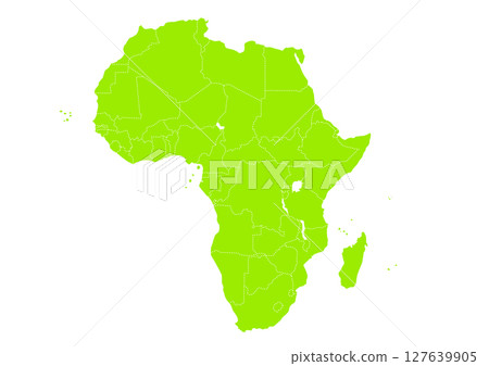 Map of Africa from a world map 127639905